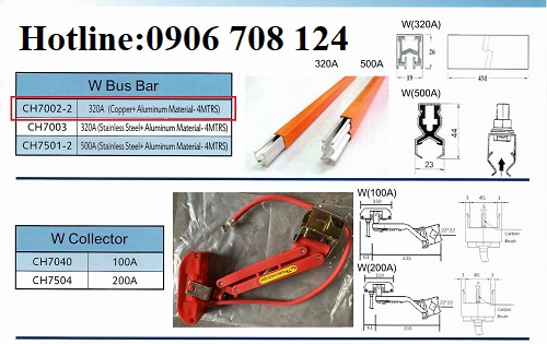 Chổi tiếp điện cầu trục 1P 200A CH7504 